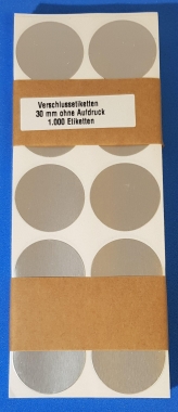Verschlussetiketten, silber, Ø 30 mm