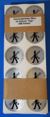 Verschlußetiketten Schattenriss auf Bogen