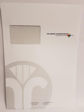 Briefumschläge Din A4 mit 4-farbiger Dienstleistungsmarke, Druck Innungslogo 250 St-