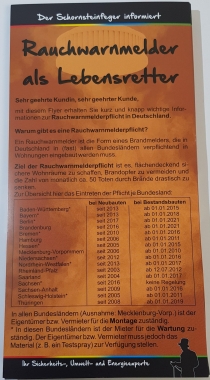 Flyer, Rauchwarnmelder als Lebensretter, 100 St., ohne Firmeneindruck