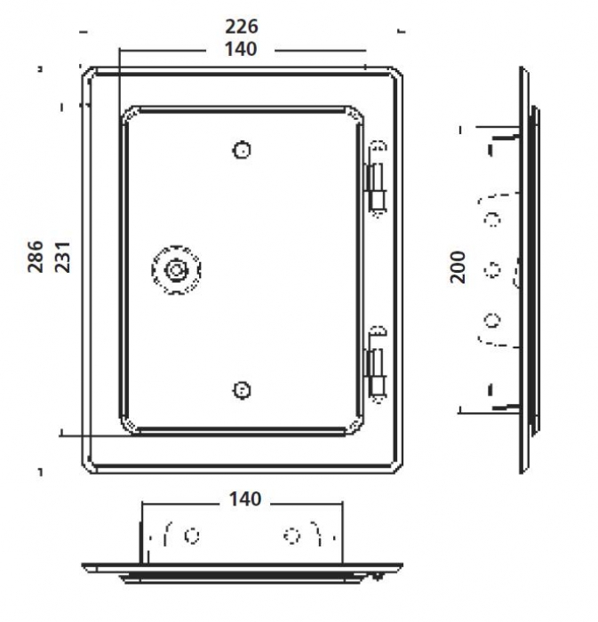Kamintüre 14x20cm (Edelstahl V2A)